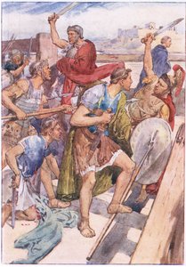 Jakten på Caius Gracchus, fra Plutarch Lives utgitt av T C & E C Jack Ltd, 1920-tallet